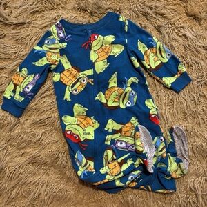 Nickelodeon Blue Ninja Turtle Footie Pajamas Boy 2T